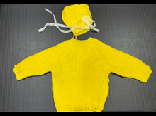 Load image into Gallery viewer, Baby Hand Knit Sweater/Hat Set
