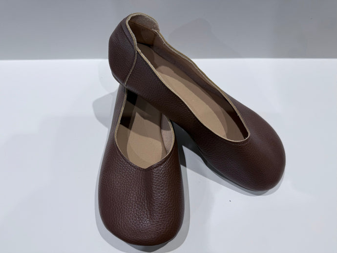 Brown Leather Ballet Flats