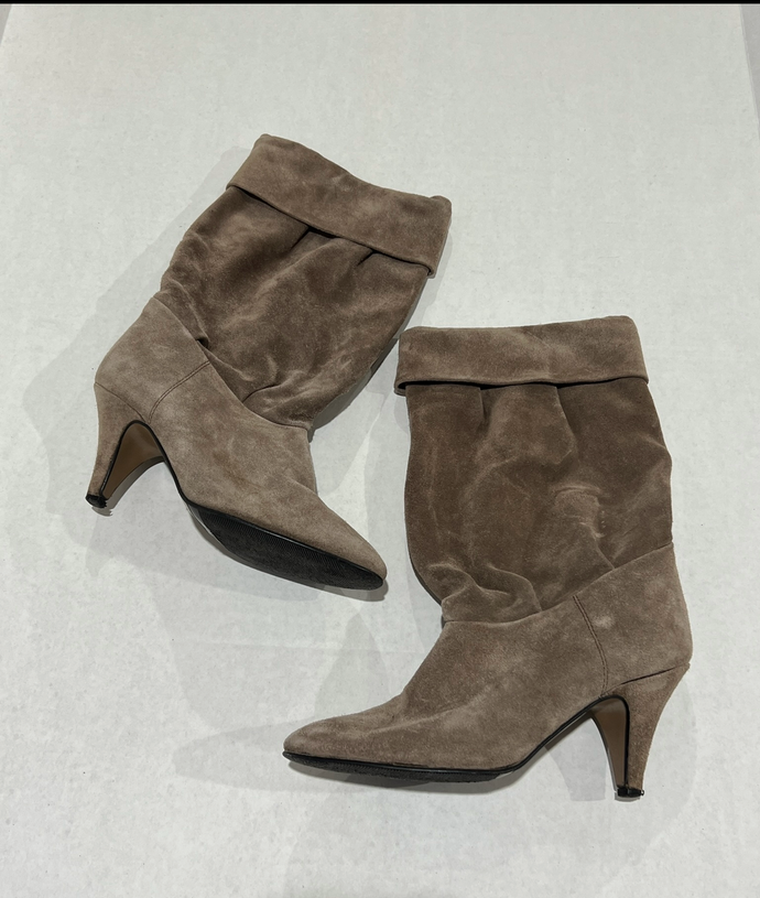 Vintage Suede Slouch Boots