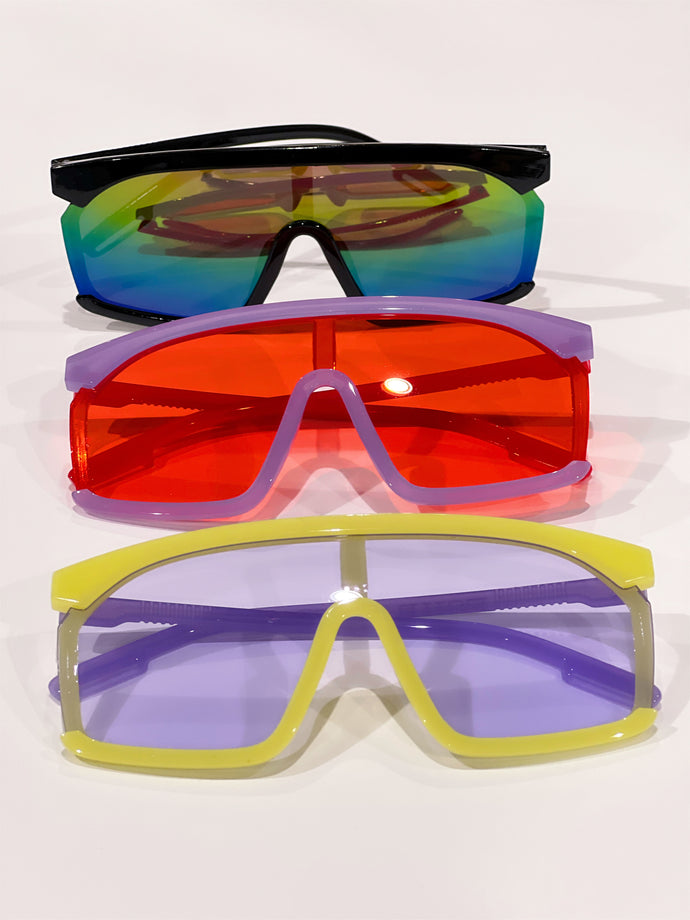 Retro best sale shield sunglasses