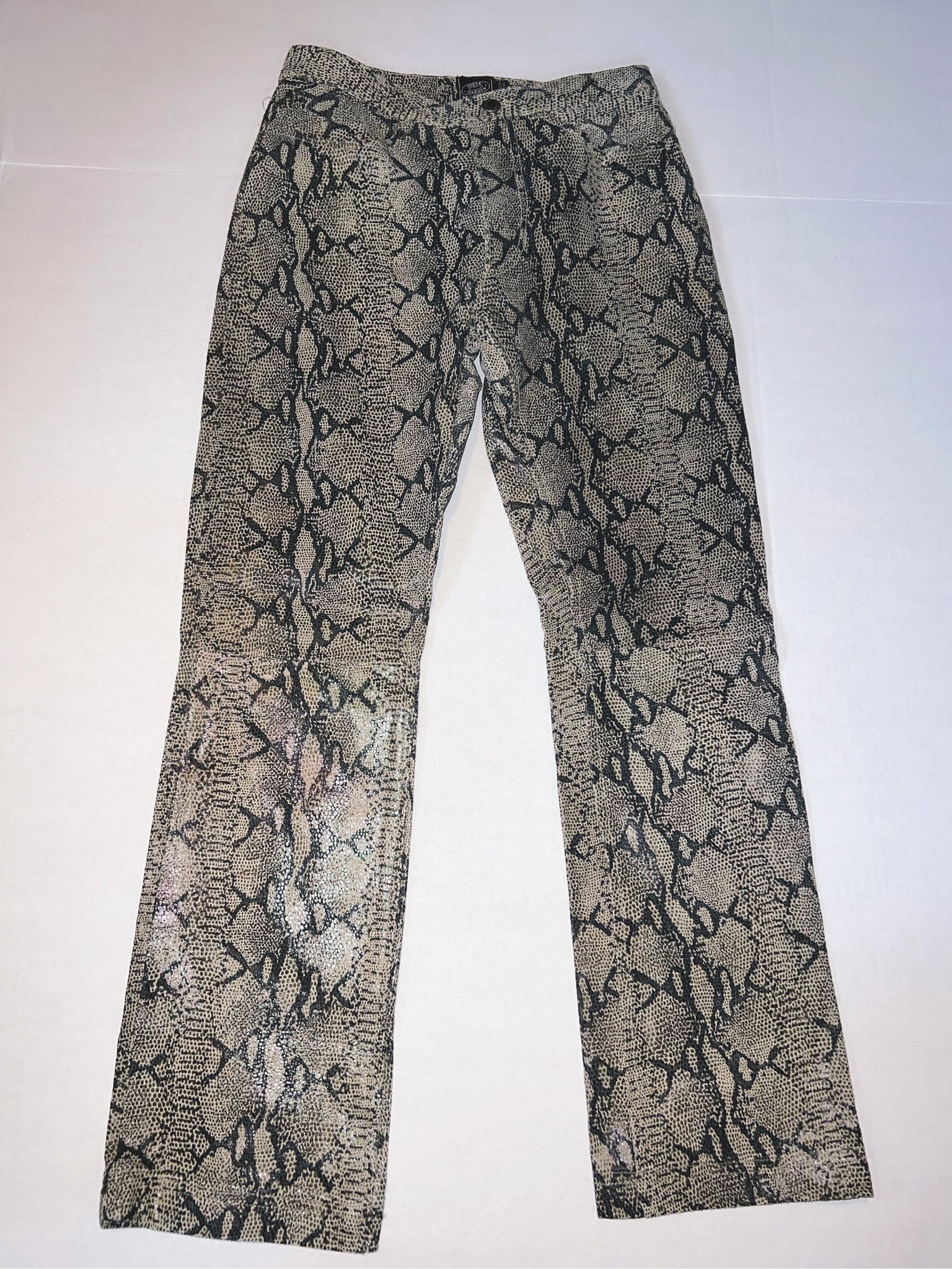 Faux Leather Snake Print Slit Pants | Nasty Gal