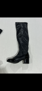 Faux Leather Knee Boots