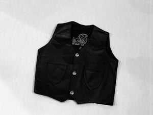 Vintage leather Biker Vest- Kids